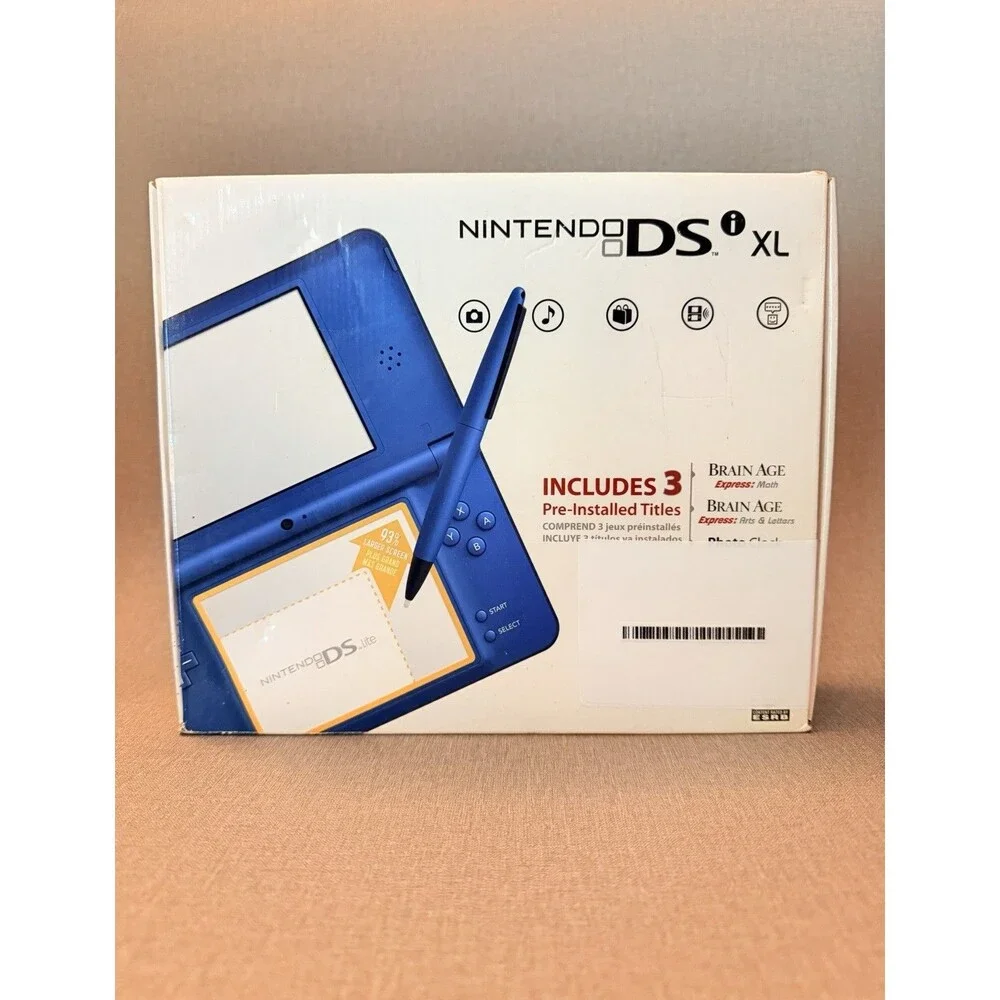 Nintendo DSi XL Blue Handheld Console Complete w/ White Stylus Tested